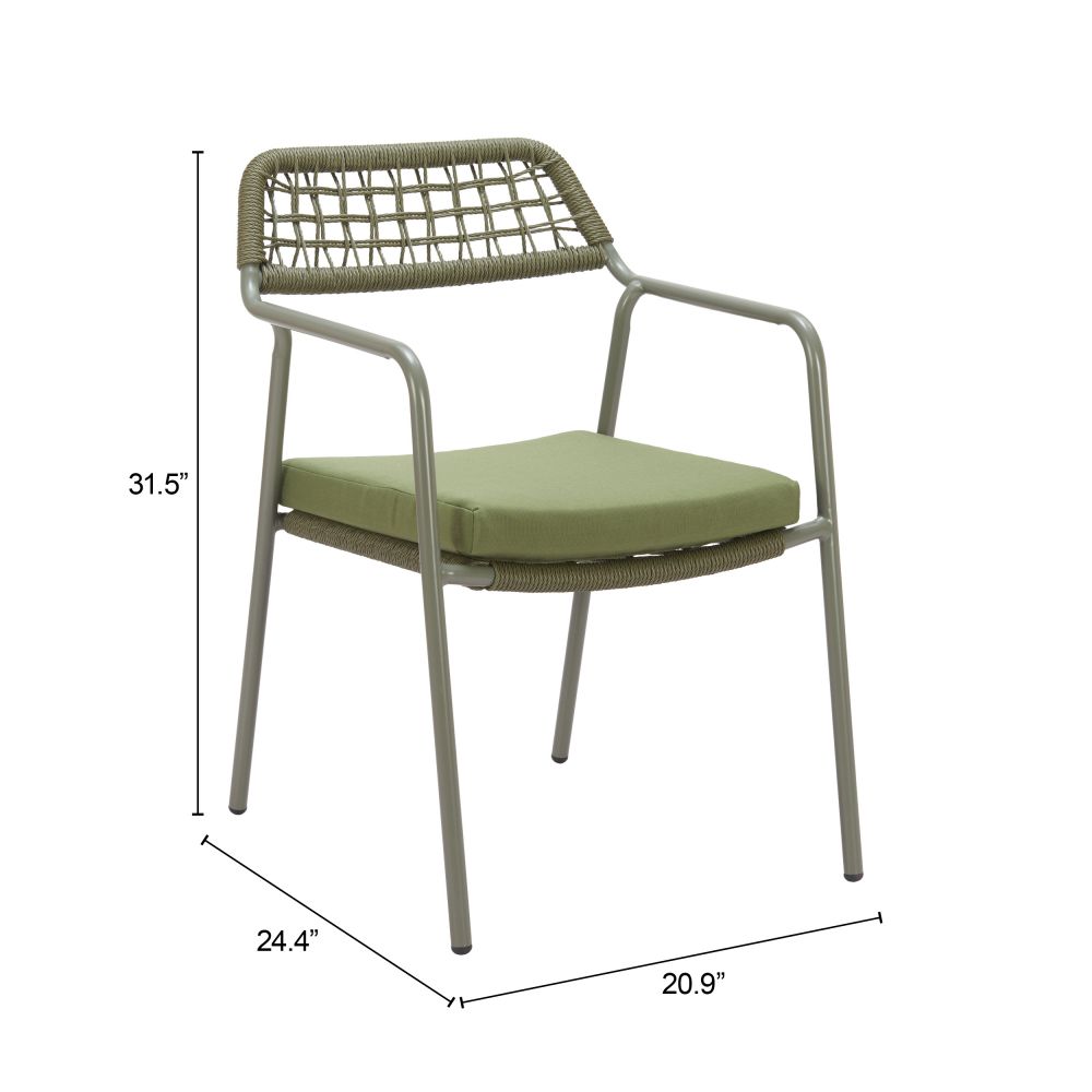 Zuo Modern Rio Olefin Fabric Outdoor Dining Chair 2PC