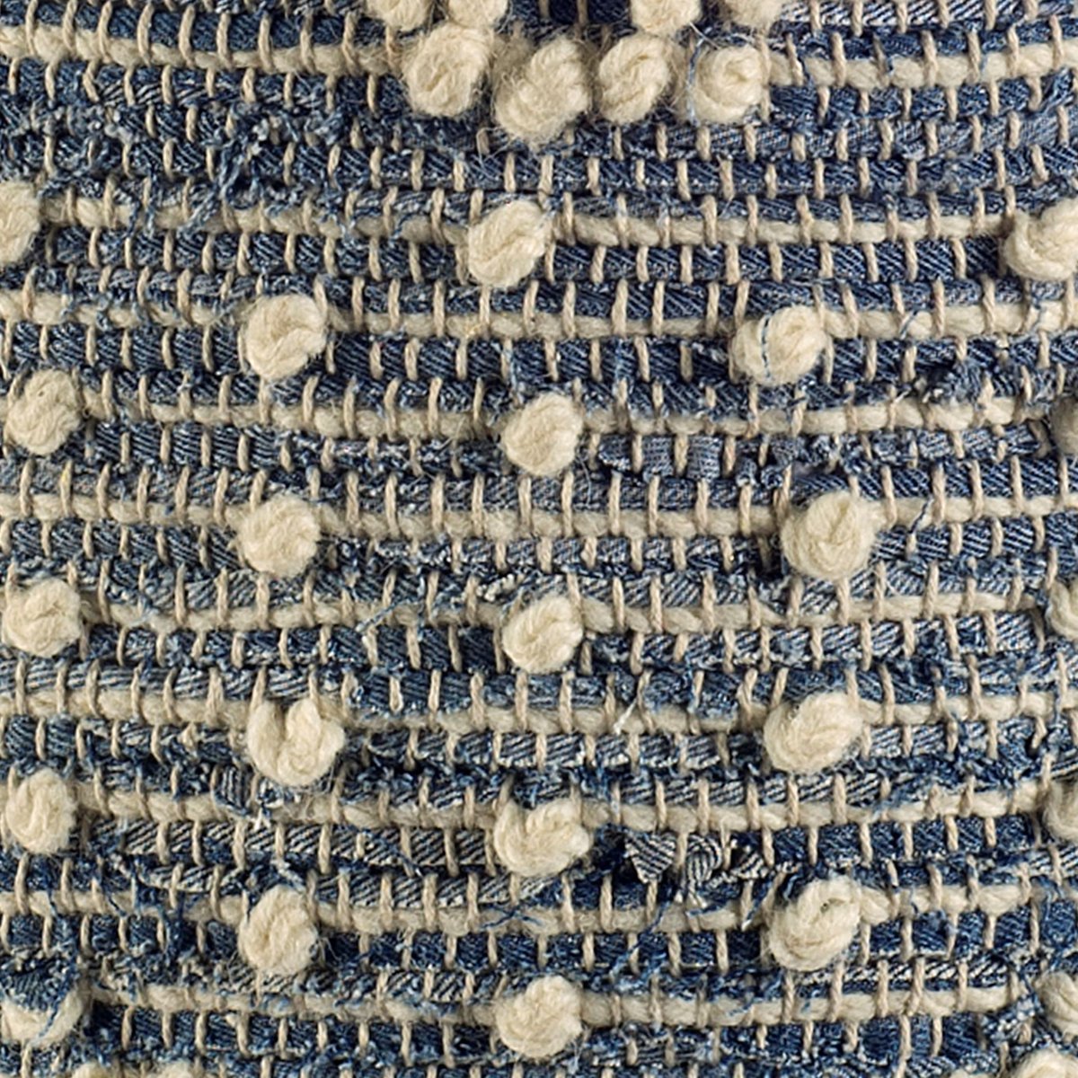 Mercana Rofi Cream Cotton Stitched Square Pouf