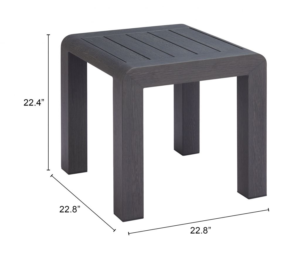 Zuo Modern Rolig Aluminum Black Outdoor Side Table