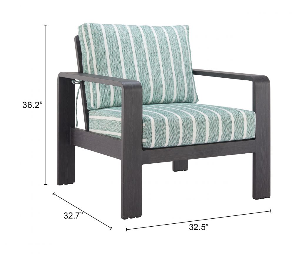 Zuo Modern Rolig Green Olefin Fabric Outdoor Armchair