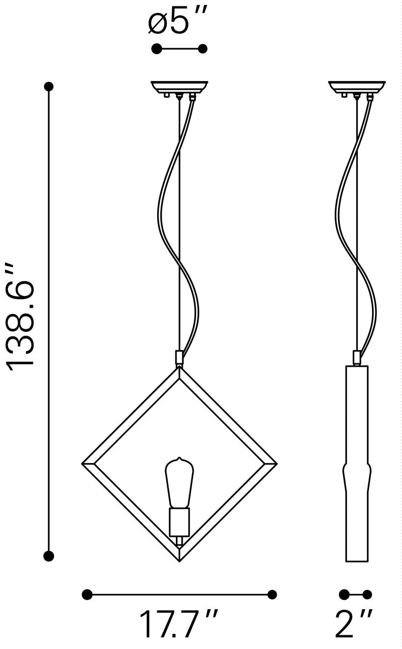 Zuo Modern Rotorura Steel Rust Ceiling Lamp