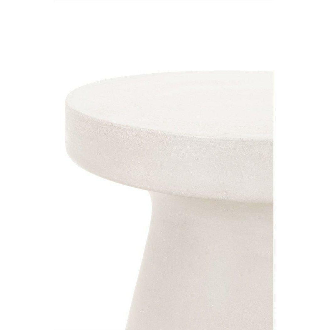 Round Tack Accent Table Ivory Concrete Outdoor Accessories Sideboards and Things By Essentials For Living