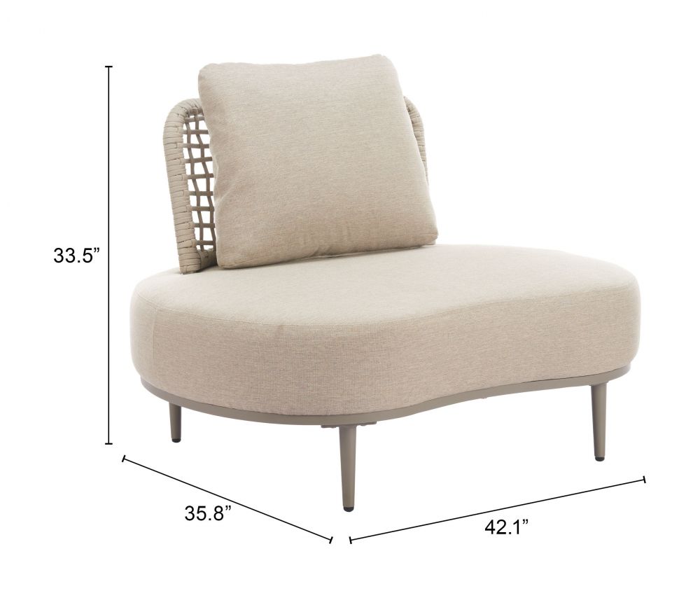 Zuo Modern Ruhe Olefin Fabric Outdoor Accent Chair