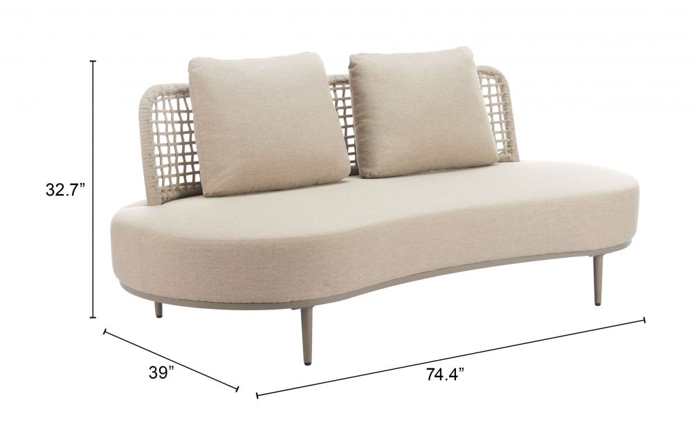 Zuo Modern Ruhe Olefin Fabric Outdoor Sofa