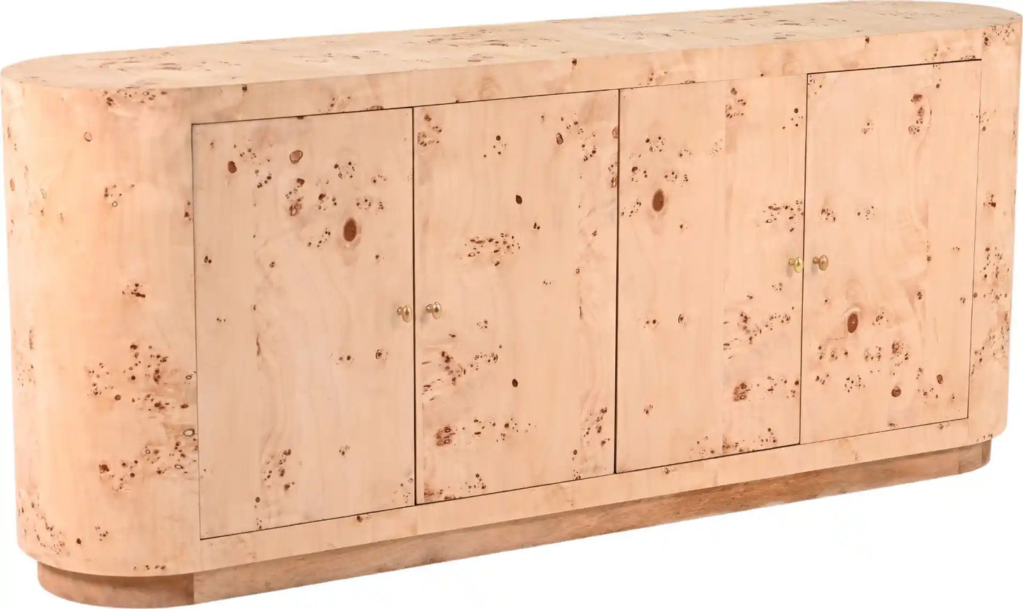 LOOMLAN Lowen Wooden Light Brown 4 Door Sideboard