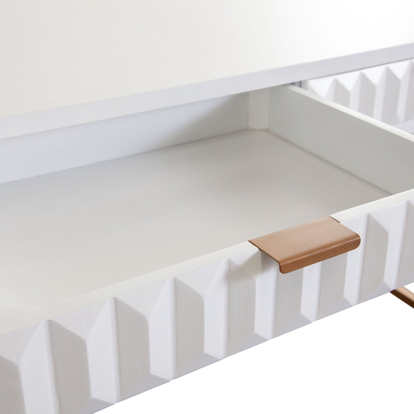 Spectrum Two Drawer Wooden White Desk