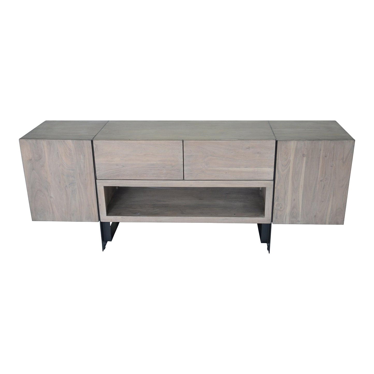 Tiburon Solid& Iron Grey Media Cabinet