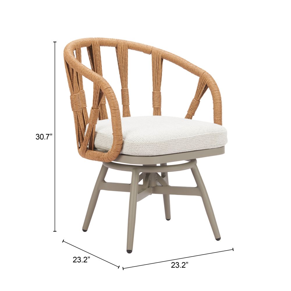 Zuo Modern Safal Olefin Fabric Swivel Outdoor Dining Chair