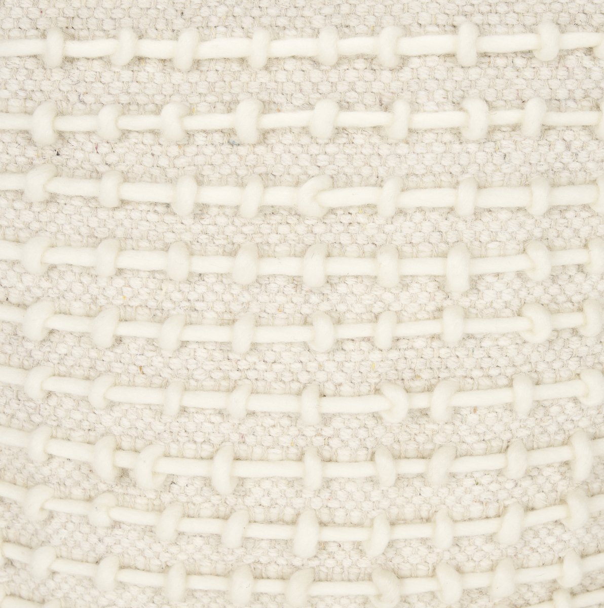 Mercana Sakaye Cream Stitched Patterned Pouf