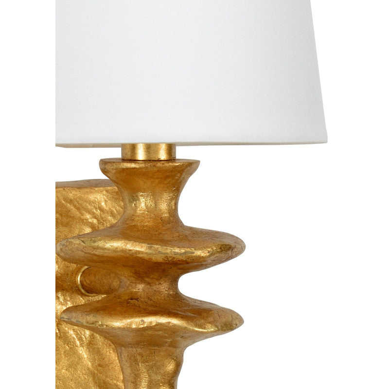 Saxon Aluminum Crafted Wall Sconce - Gold-Wall Sconces-Wildwood-LOOMLAN