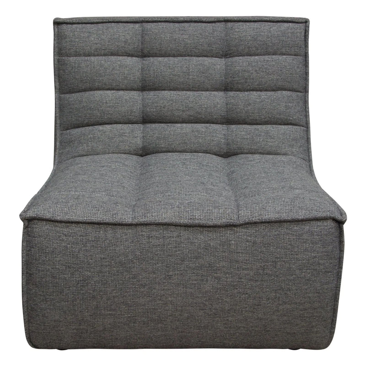 Diamond Sofa Scooped Seat Armless Chair in Grey Fabric