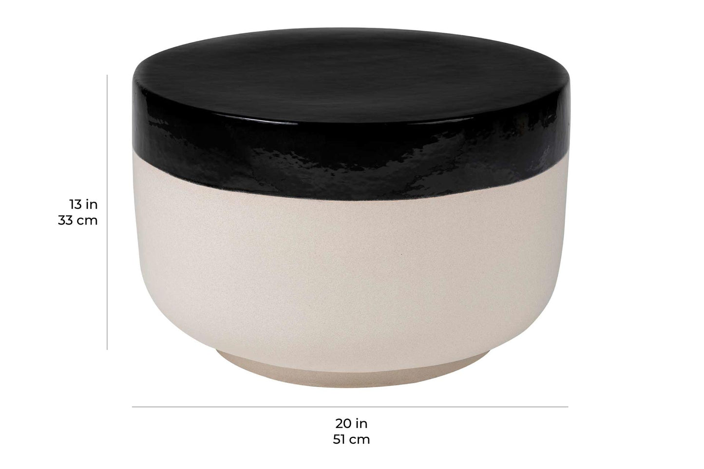 Serenity Grazed Side Table 20" - Ceramic Outdoor Accent Table-Outdoor Side Tables-Seasonal Living-Sideboards and Things