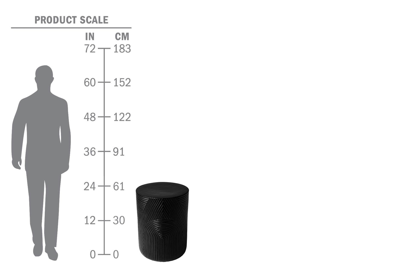 Serenity Textured Side Table 16" - Black Outdoor Accent Table-Outdoor Side Tables-Seasonal Living-Sideboards and Things