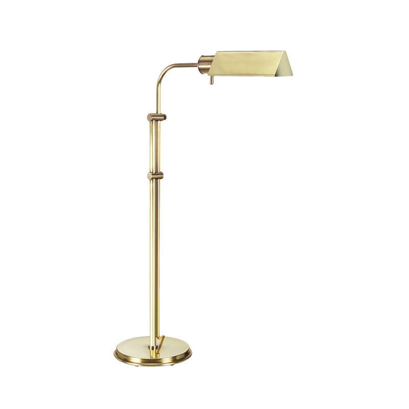 Seymour Adjustable Gold Reading Floor Lamp-Floor Lamps-Wildwood-LOOMLAN