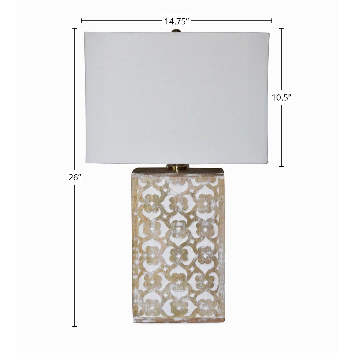 LH Home Skye Blossom Wooden Table Lamp