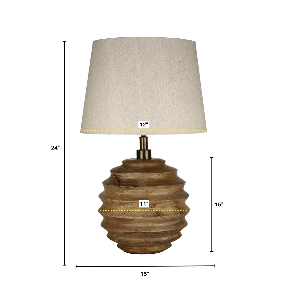 LH Home Skye Natural Wooden Table Lamp