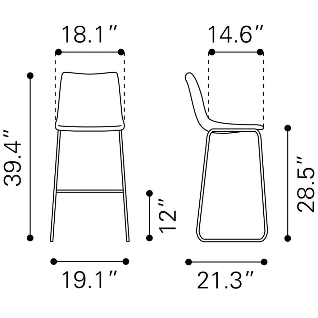 Smart Armless Barstool (Set of 2)