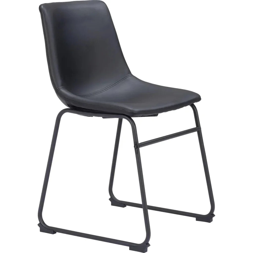 Zuo Modern Smart Faux Leather Armelss Dining Chair 2PC