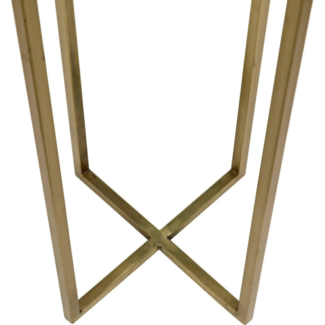 Noir Soho Steel and Marble Round Side Table