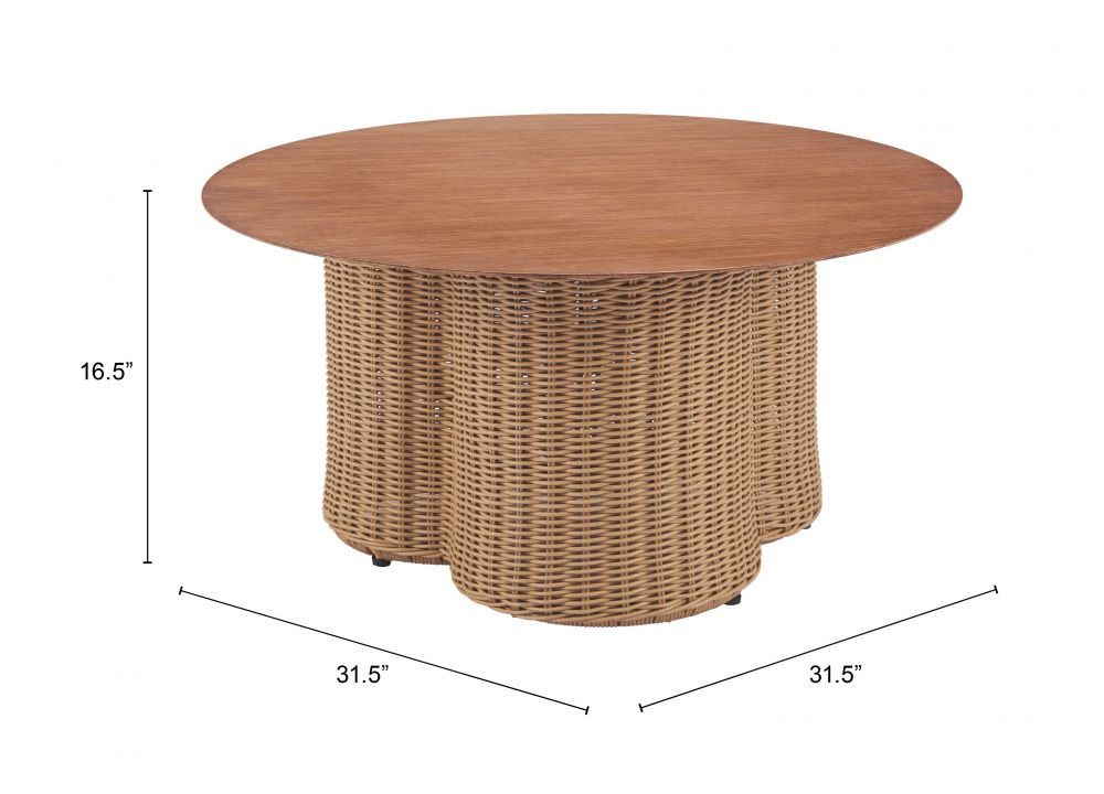 Zuo Modern Soka Aluminum Round Outdoor Coffee Table