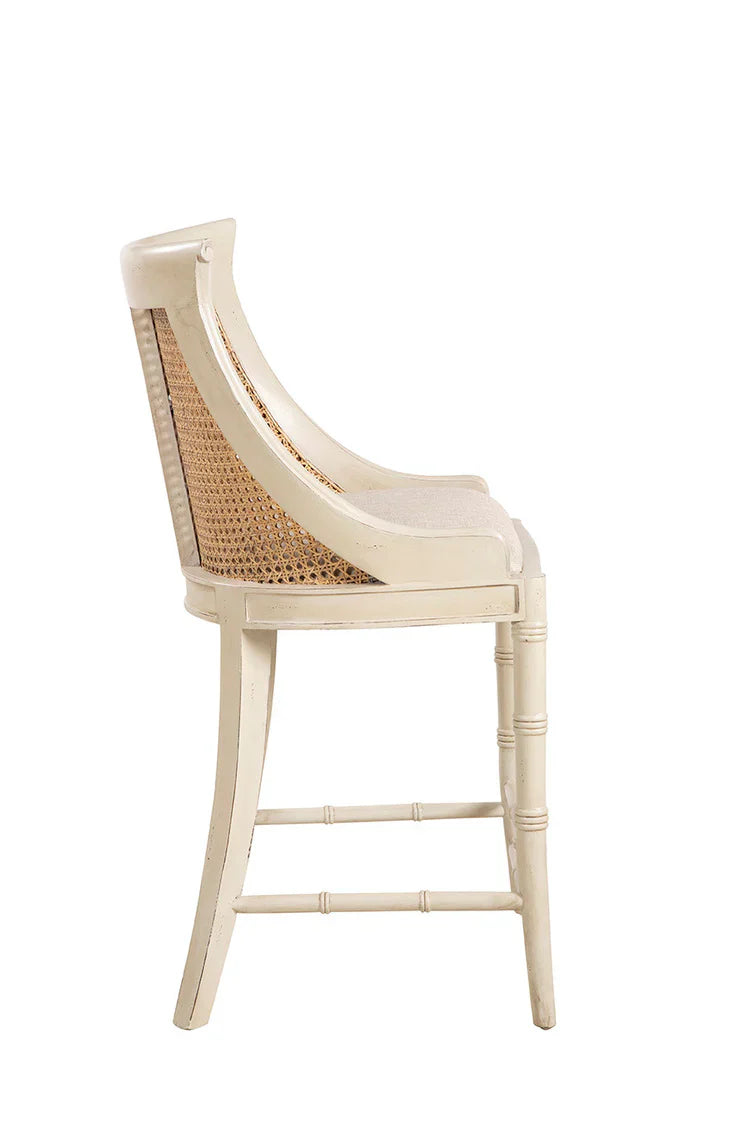 Furniture Classics Spoonback Linen Cream Counter Stool