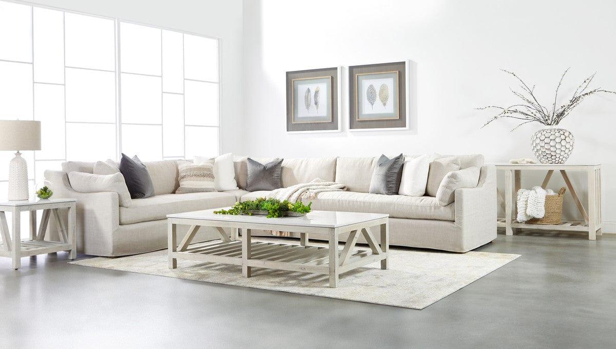 Spruce Square Coffee Table White Wash Pine White Quartz Coffee Tables Sideboards and Things By Essentials For Living