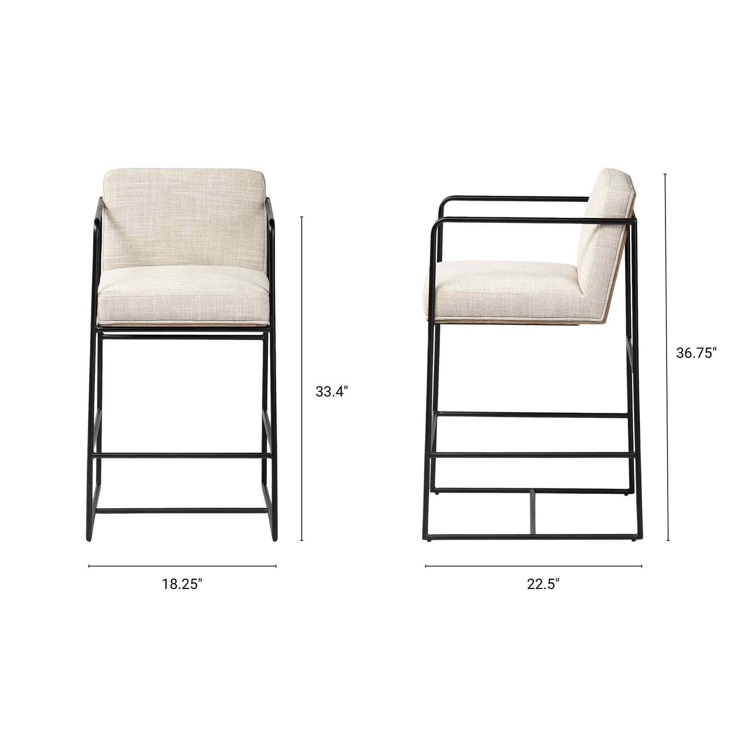 Stamford Leather Seat Counter Stool 2PC