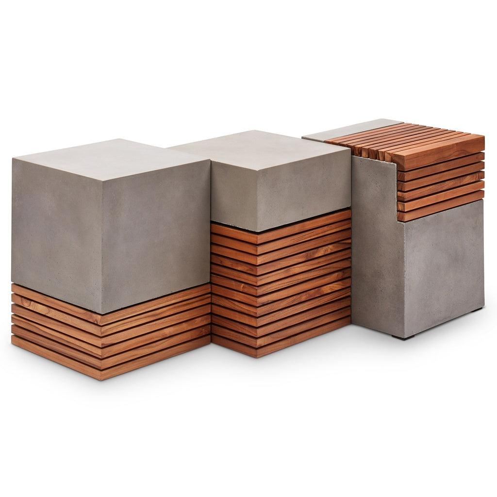 Urbia Stecca Alto Fiber Reinforced Concrete Wooden Side Table