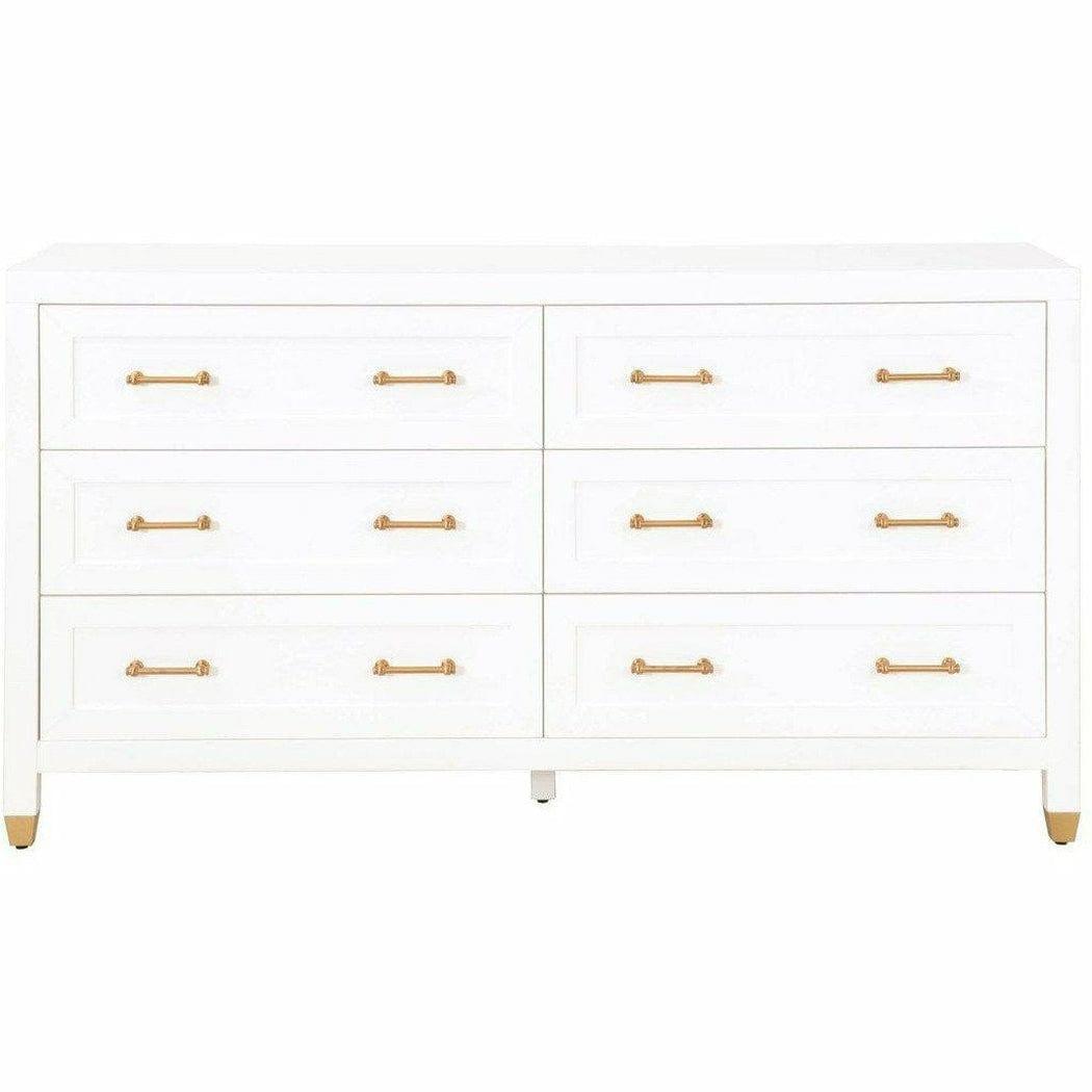 Stella 6-Drawer Double Dresser White Dressers Sideboards and Things By Essentials For Living