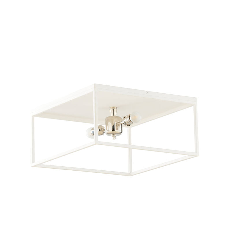 Stone Harbor Polished Nickel Framed Flush Mount-Flush Mounts-Wildwood-LOOMLAN