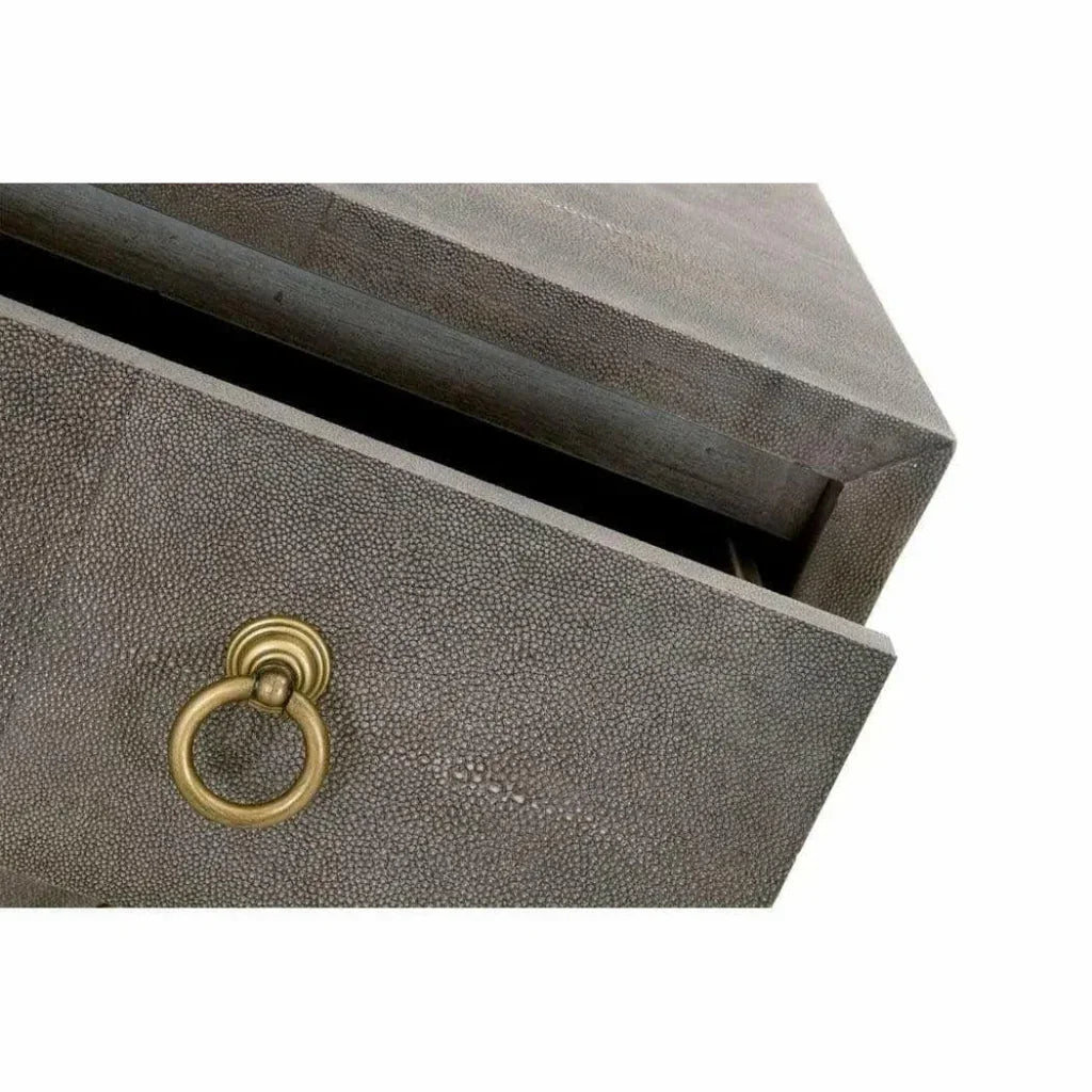 Strand Grey ShagreenNightstand 2 Drawers - LOOMLAN - Essentials For Living - Nightstands