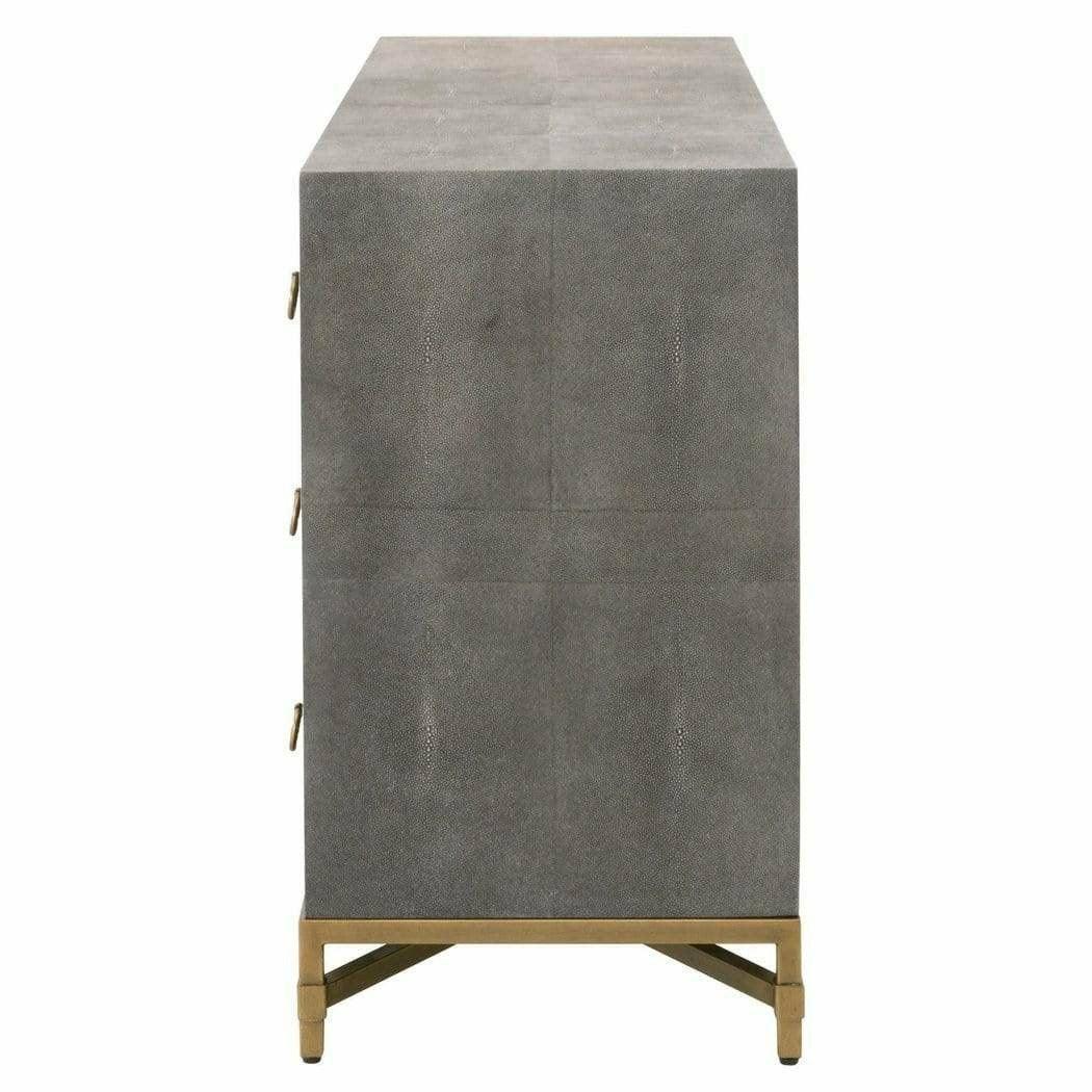 Strand Shagreen 6-Drawer Double Dresser Gray Shagreen Dressers Sideboards and Things By Essentials For Living
