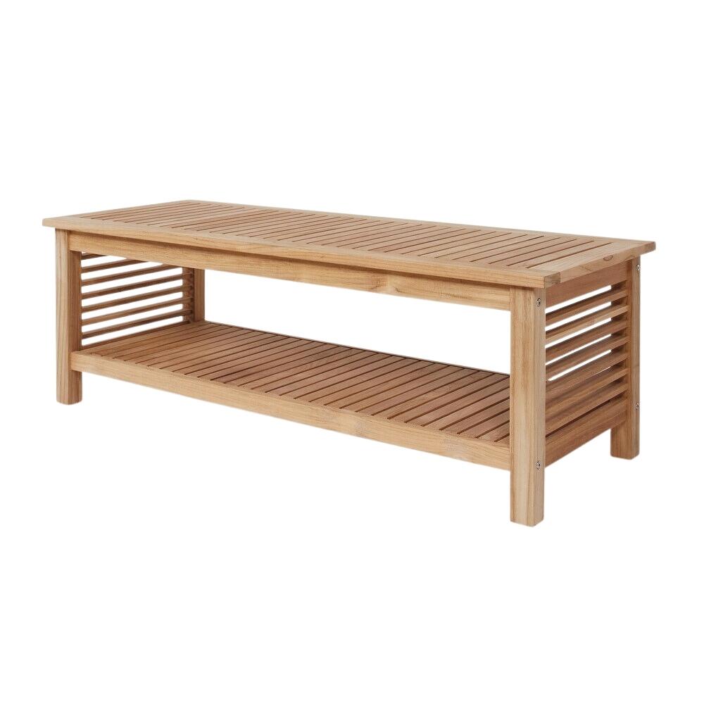 Summer Rectangular Teak Outdoor Coffee Table With Storage-Outdoor Coffee Tables-HiTeak-Sideboards and Things
