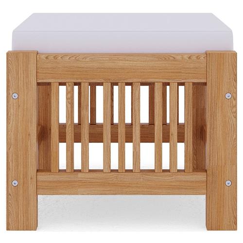 Summer Teak Outdoor Ottoman with Sunbrella Cushions-Outdoor Ottomans-HiTeak-Canvas-Sideboards and Things