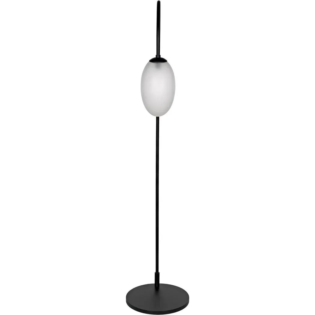 Swan Floor Lamp, Black Steel