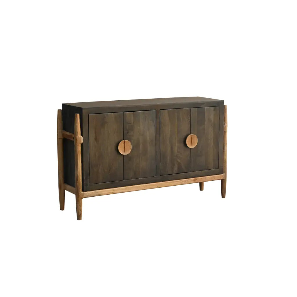 Jerrick Wooden Dark Brown 4 Door Sideboard