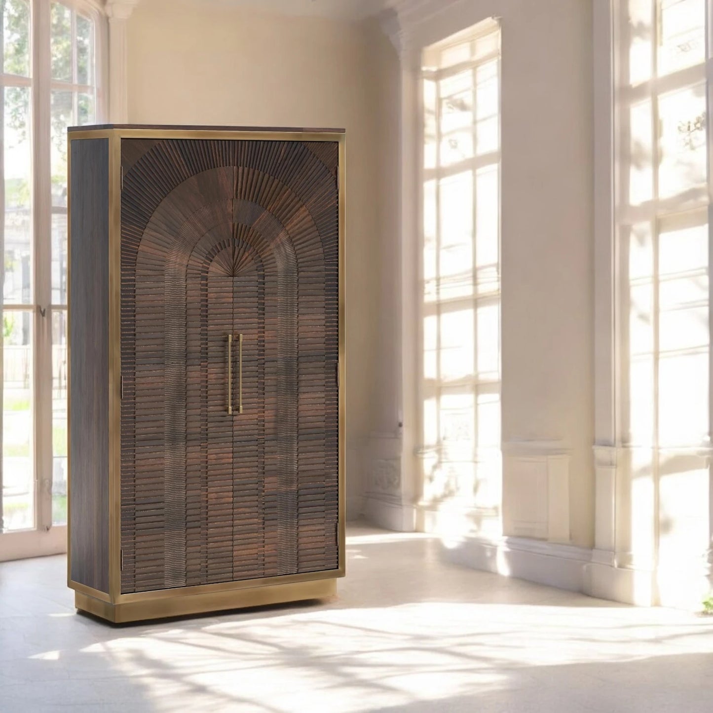 LOOMLAN Capella Coffee Brown Wood Tall Cabinet