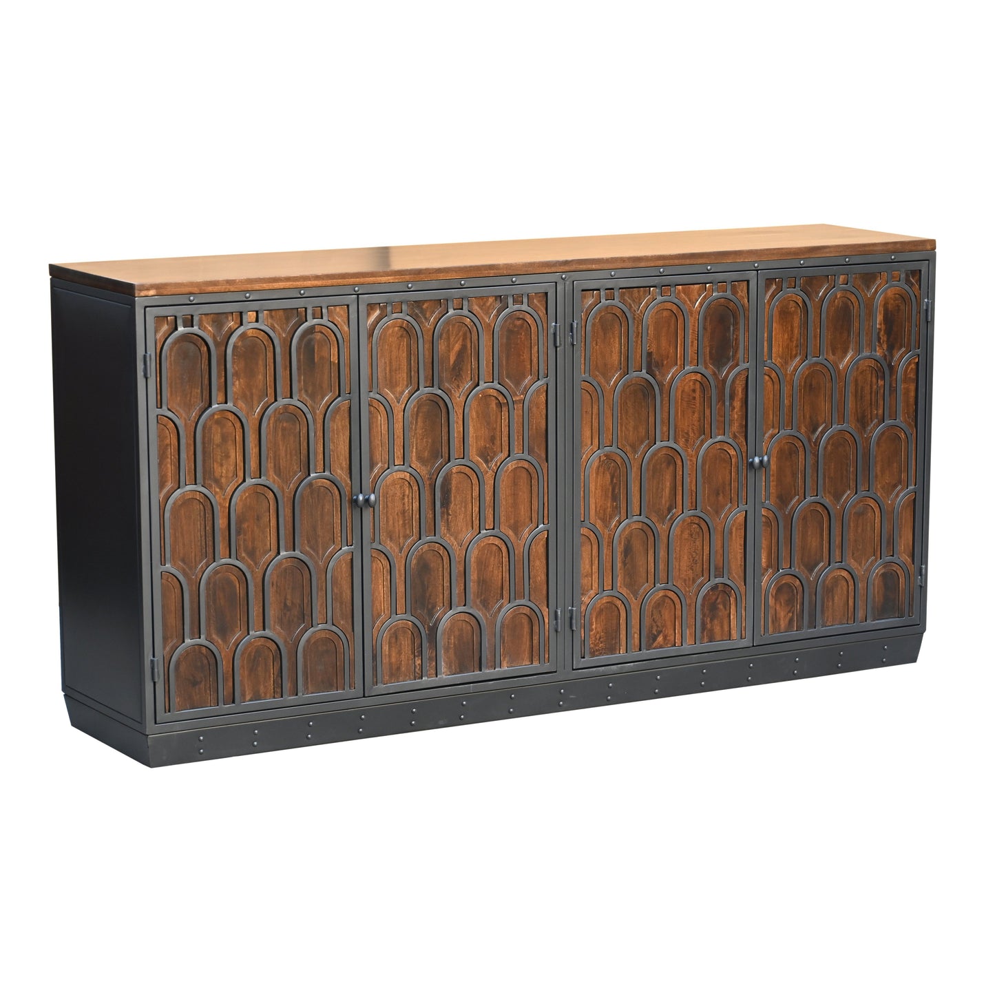 LOOMLAN Medrano Wood Brown 4 Door Sideboard
