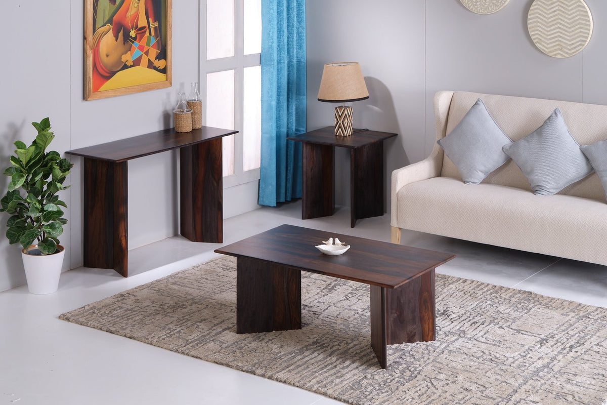 LOOMLAN Bardell Coffee Brown Wood Square Side Table