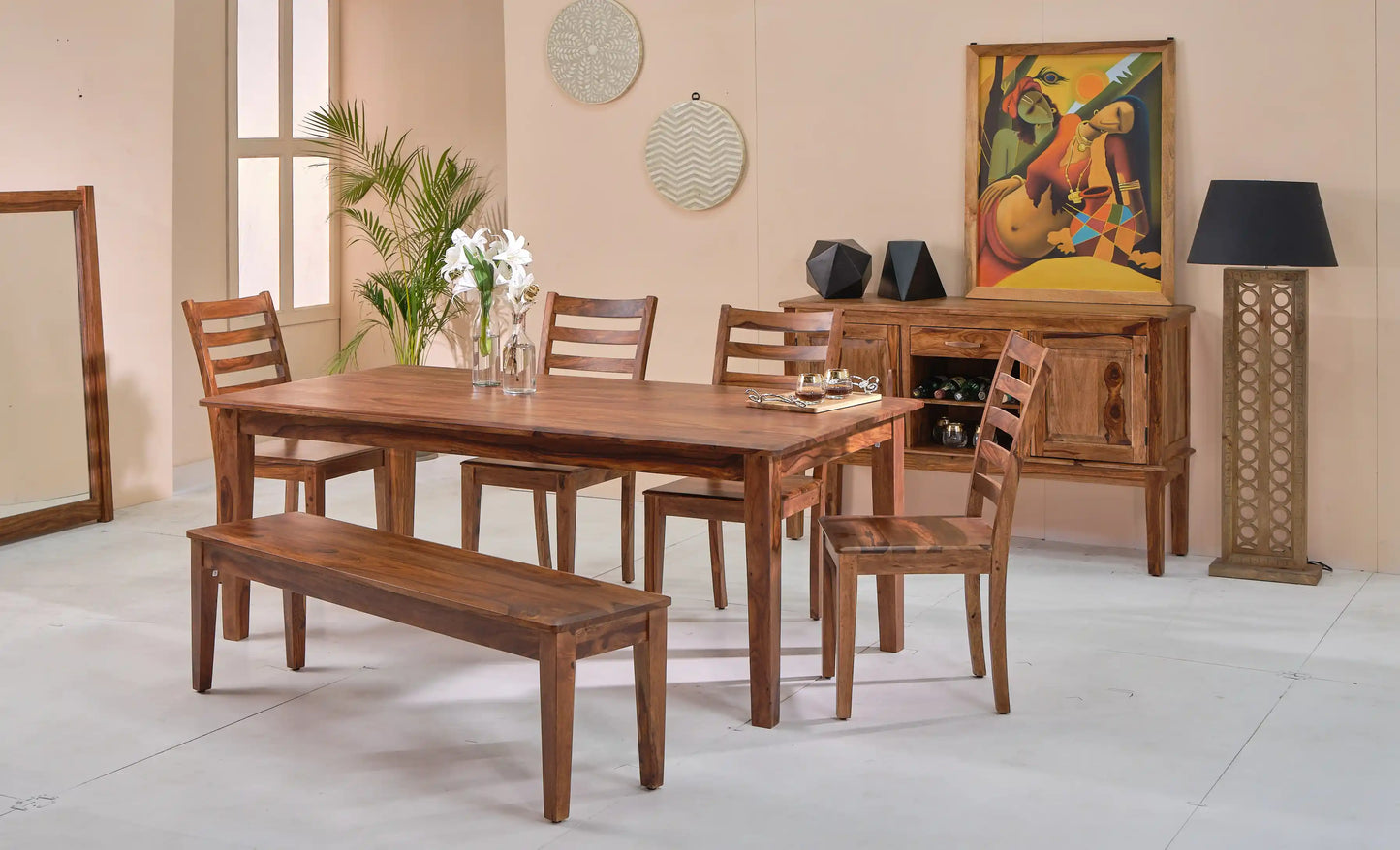 LOOMLAN Terrill Cinnamon Amber Rectangular Dining Table