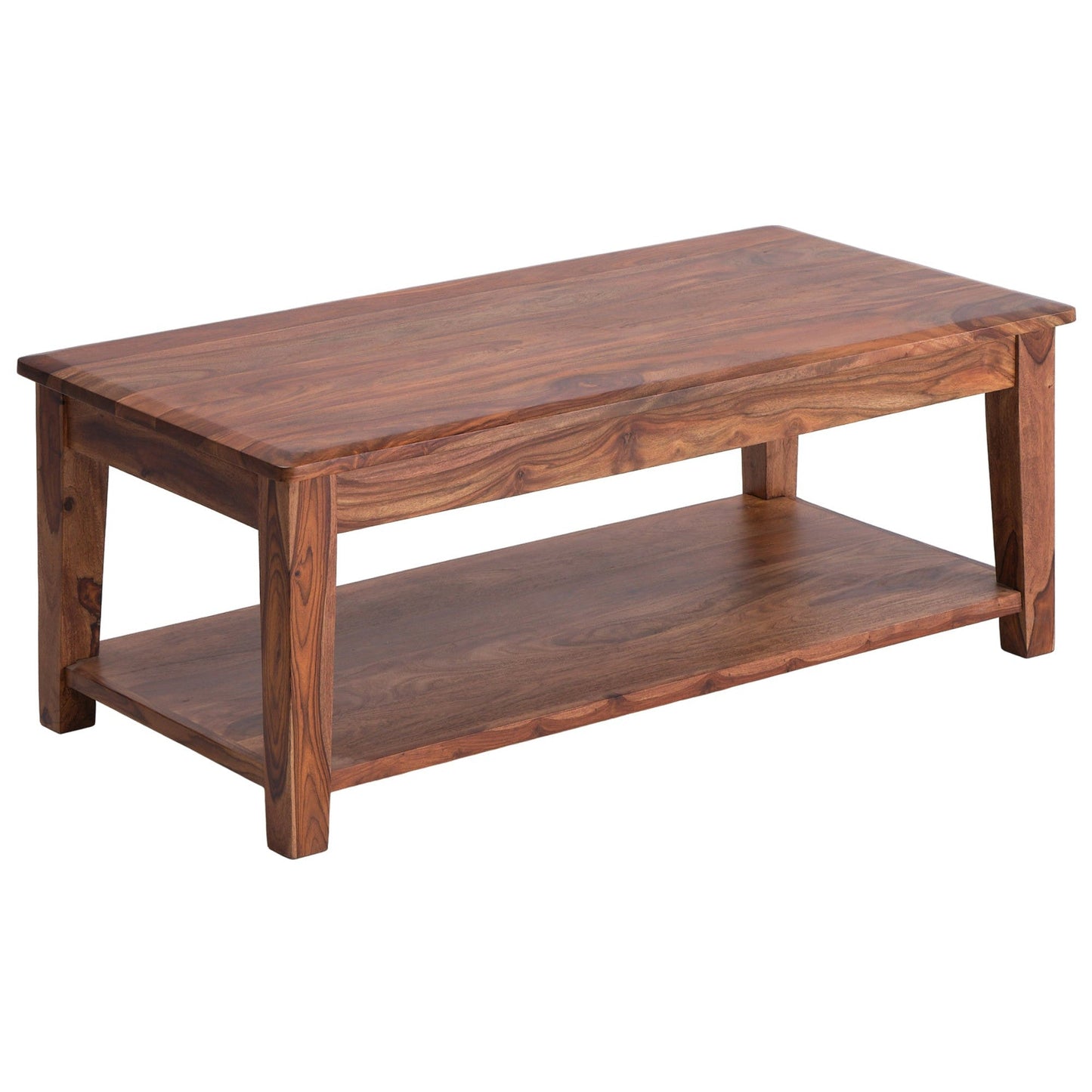 LOOMLAN Terrill Reddish Wood Rectangular Coffee Table