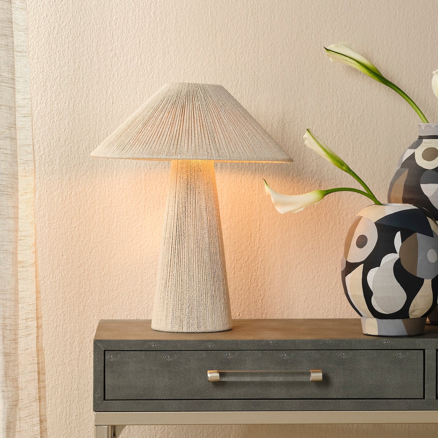 Tension Table Lamp - Off White-Table Lamps-Jamie Young-Sideboards and Things