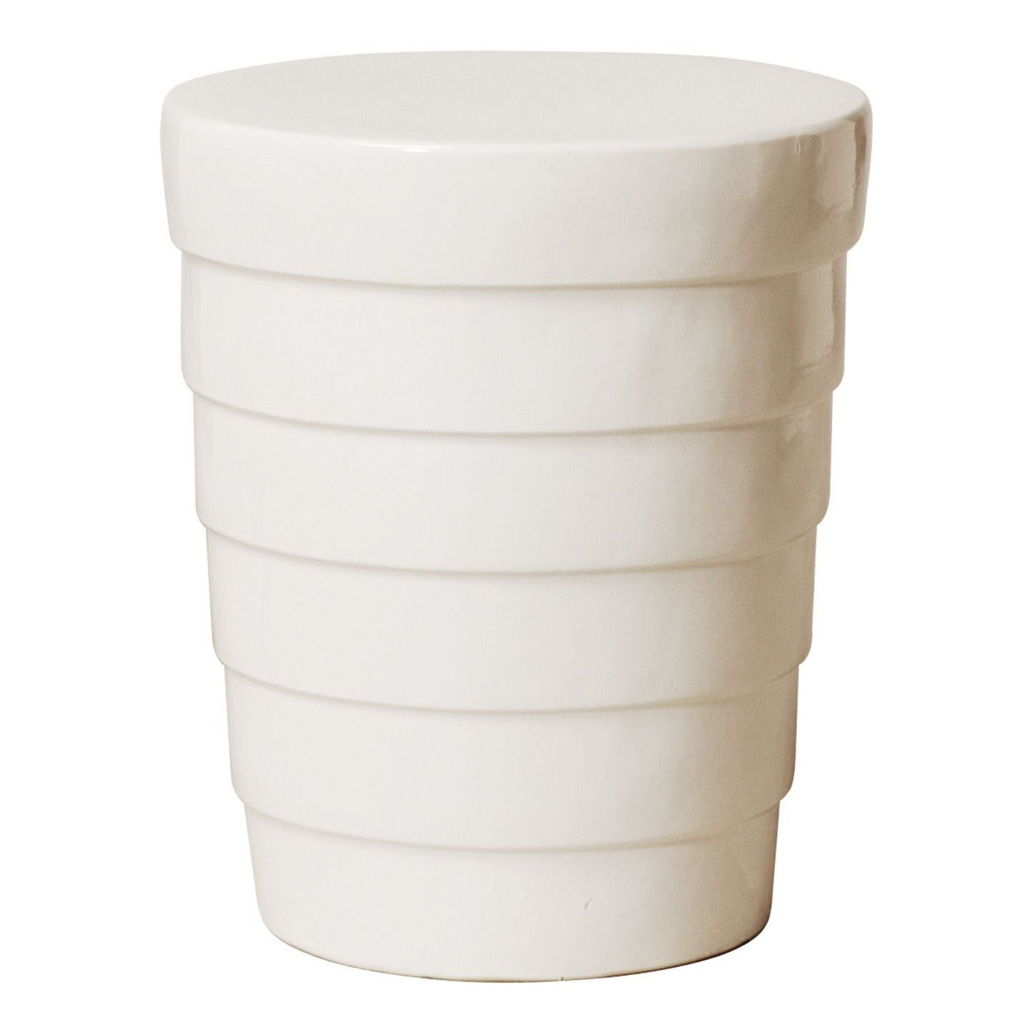 Emissary Terrace White Ceramic Garden Stool