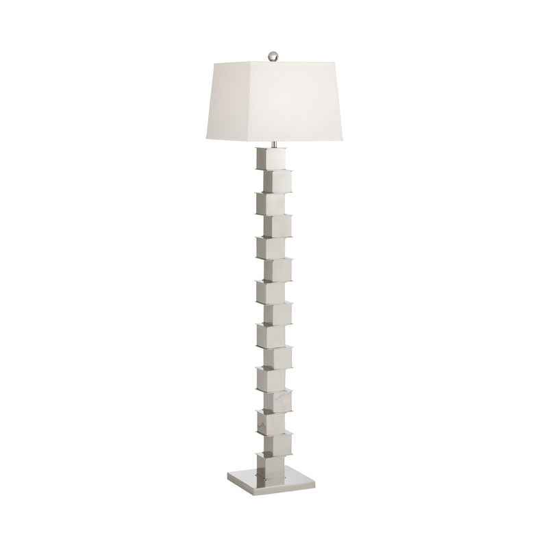 The Square Mile Nickel Finish Floor Lamp-Floor Lamps-Wildwood-LOOMLAN