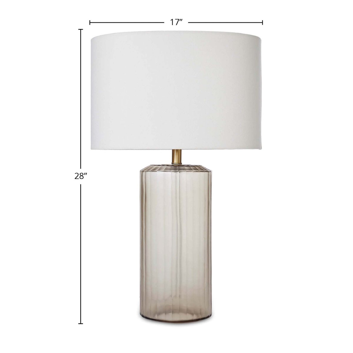LH Home Translucent Clear Glass Table Lamp