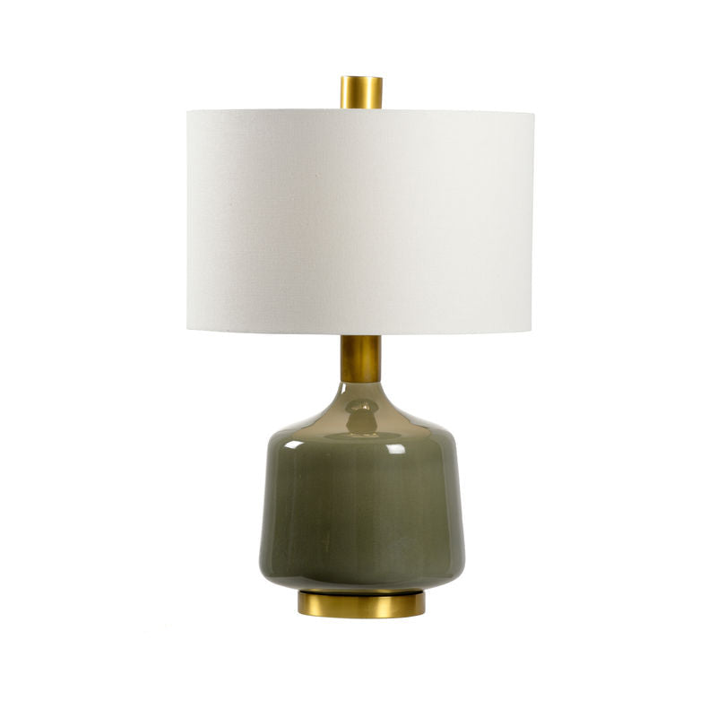 Tremont Green Glazed Ceramic Table Lamp-Table Lamps-Wildwood-LOOMLAN