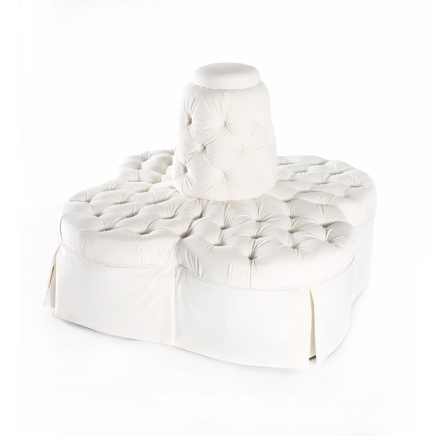 Fleur Island White Velvet Sofa