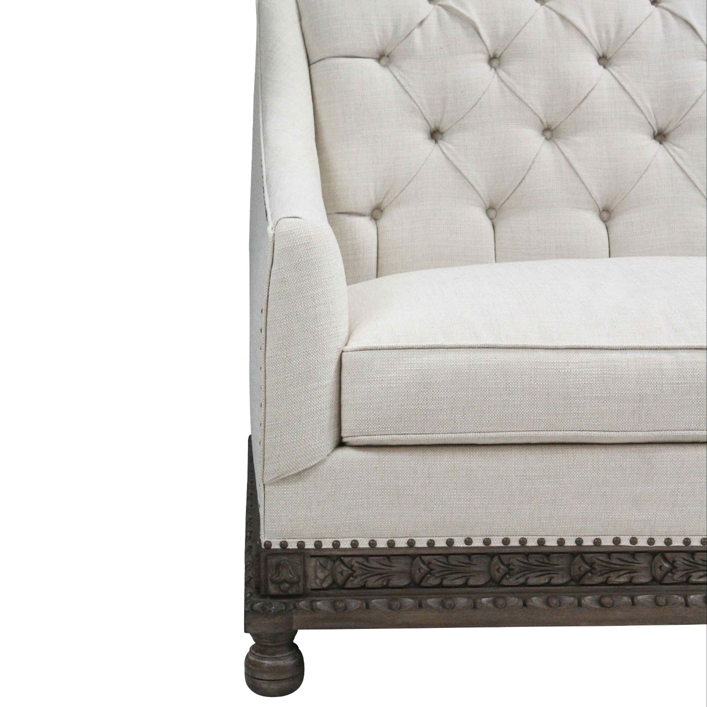 Peninsula Home Estancia White Fabric Sofa