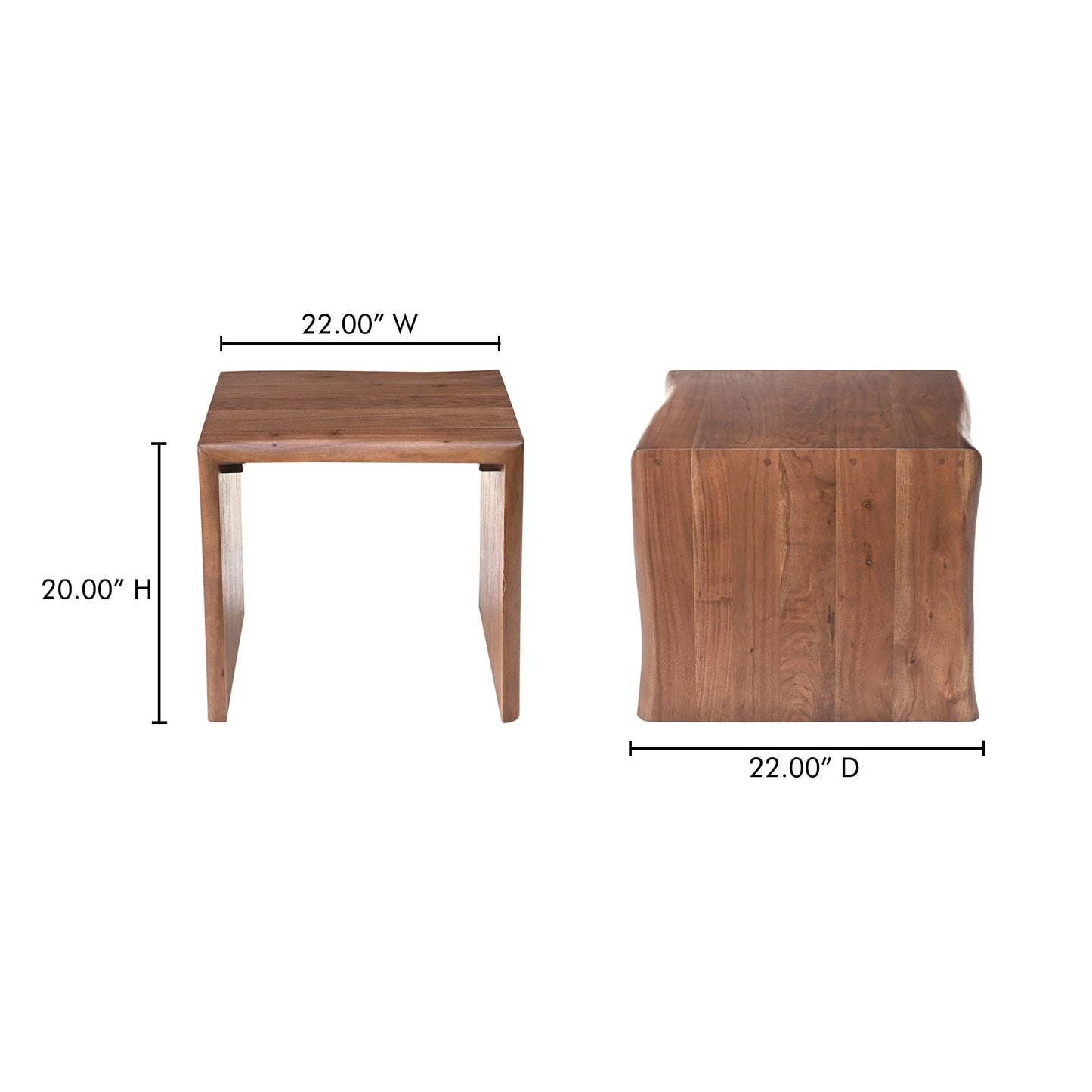 Tyrell Natural Solid Acacia Wood Side Table