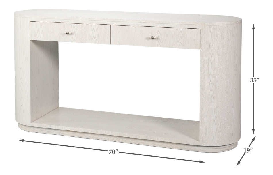 Sarreid Vero Wooden Oval Console Table